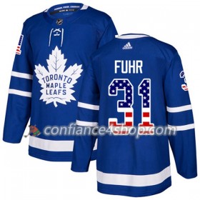 Adidas Maillot de Hockey Toronto Maple Leafs Frederik Andersen 31 2017-2018 Bleu USA Flag Fashion Authentic - Homme